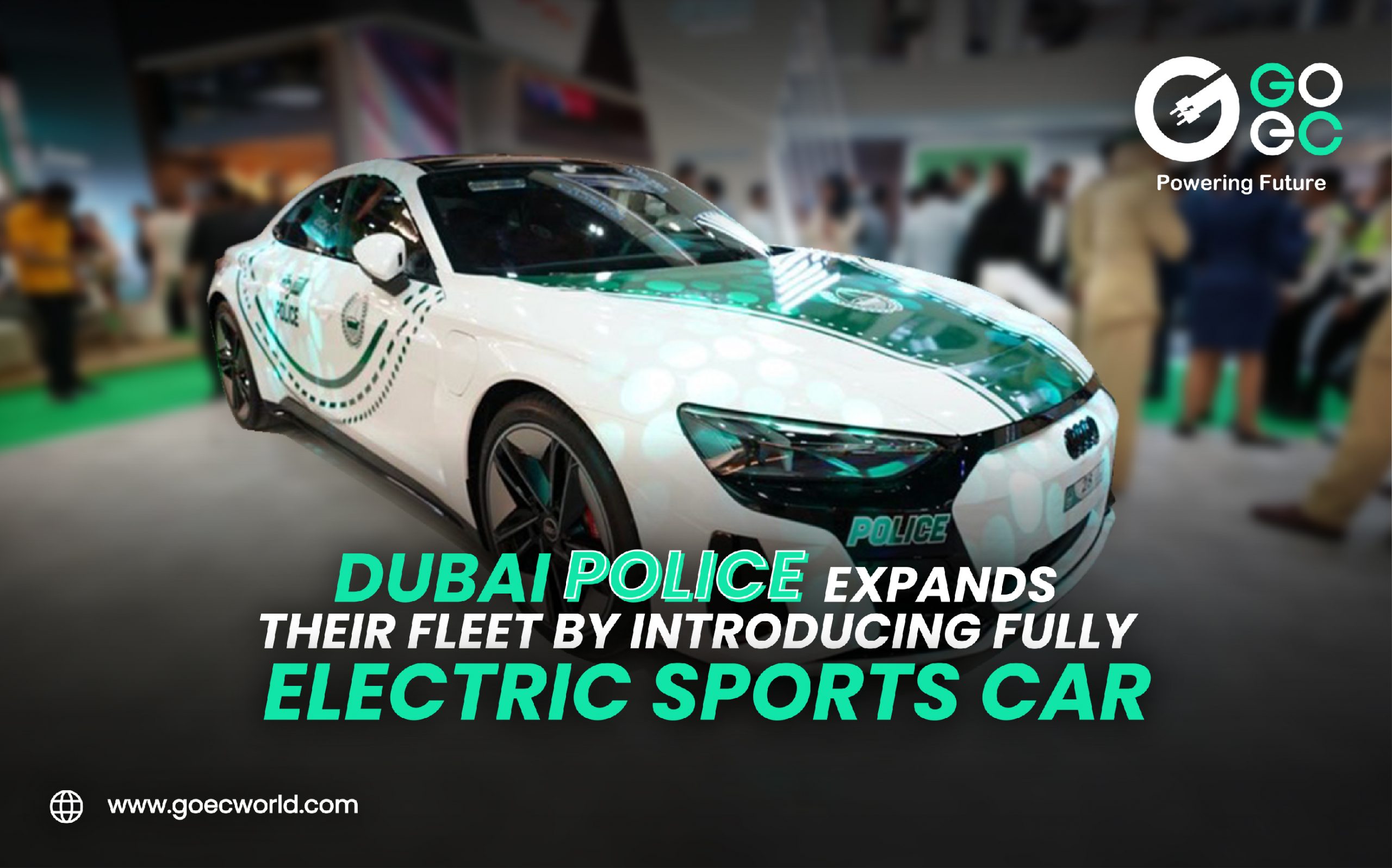 The Dubai police have expanded their vehicle fleet by introducing a new electric sports car, the Audi RS e-tron GT.