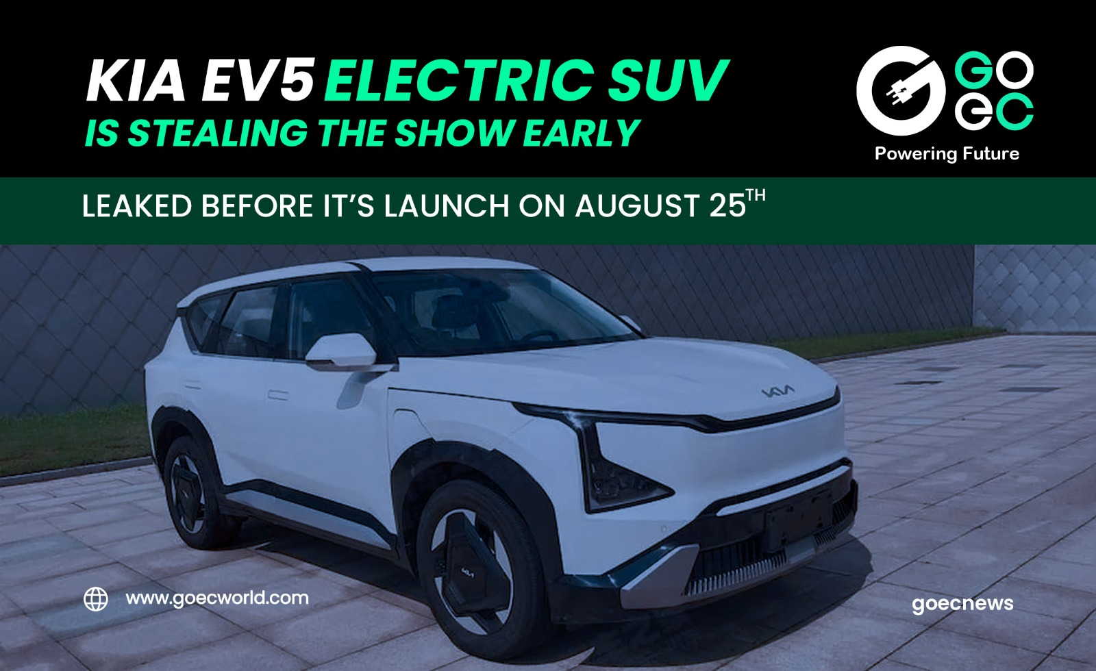 The Kia EV 5 electric SUV has been leaked , Prior to its launch on August 25.