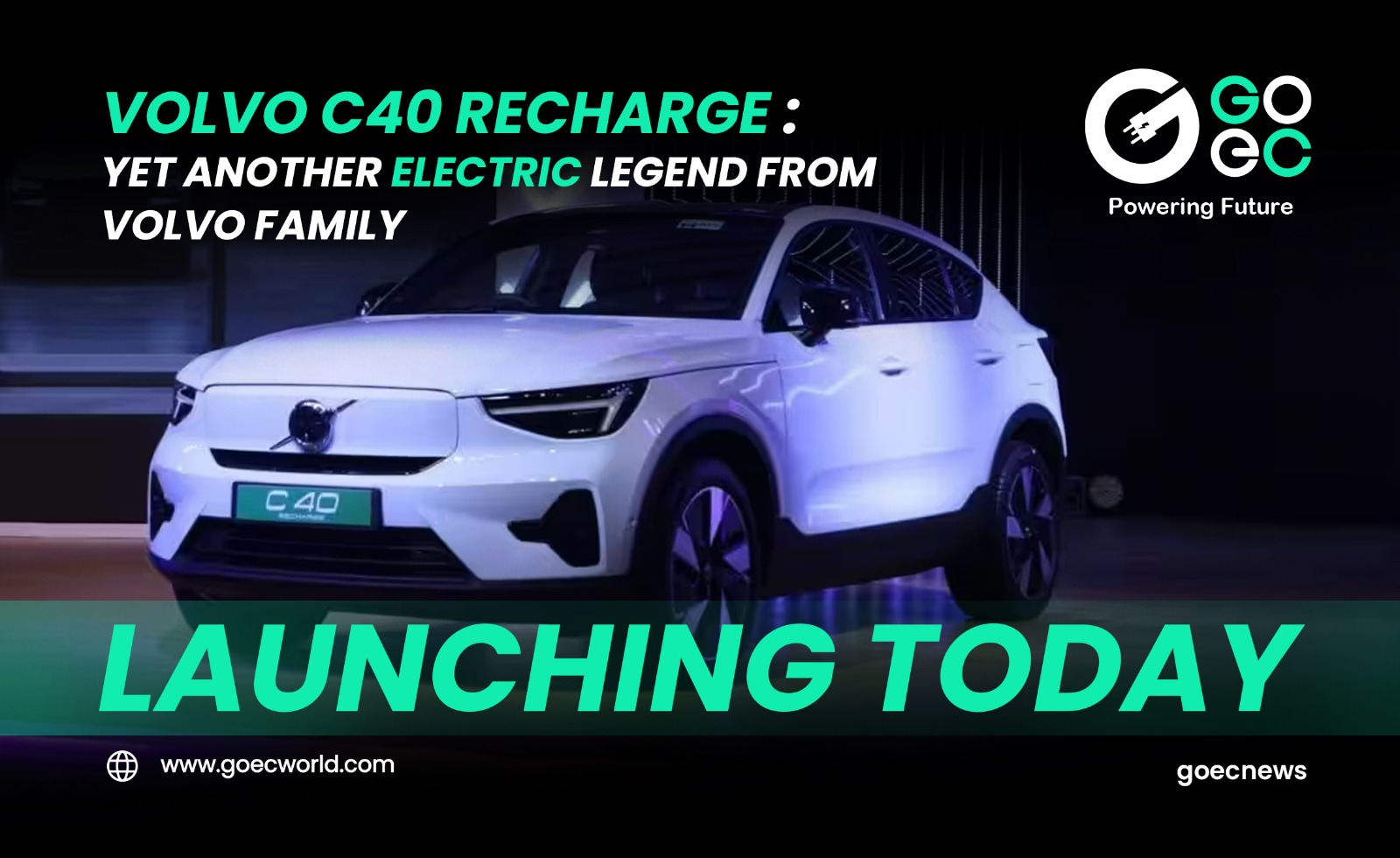 Volvo C40 Recharge launching today:  Impressive 530 km Range and 0-100 kmph in 4.7 seconds at a top speed of 180 kmph