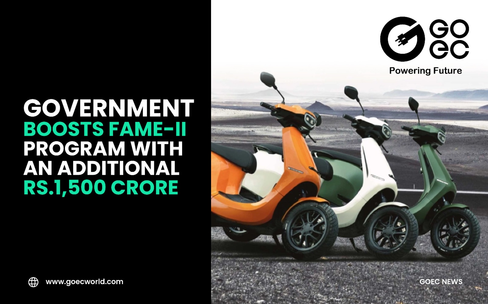 Government Boosts FAME-II Program with an additional Rs.1,500 Crore