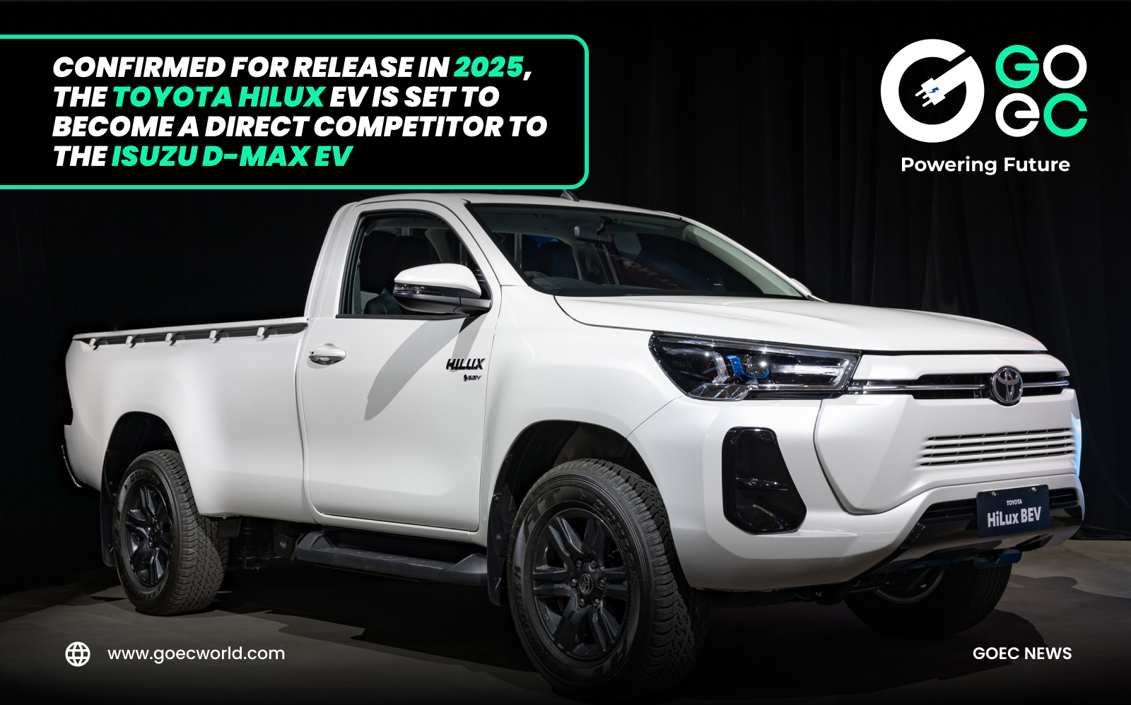 Confirmed for release in 2025, the Toyota Hilux EV is set to become a direct competitor to the Isuzu D-Max EV.