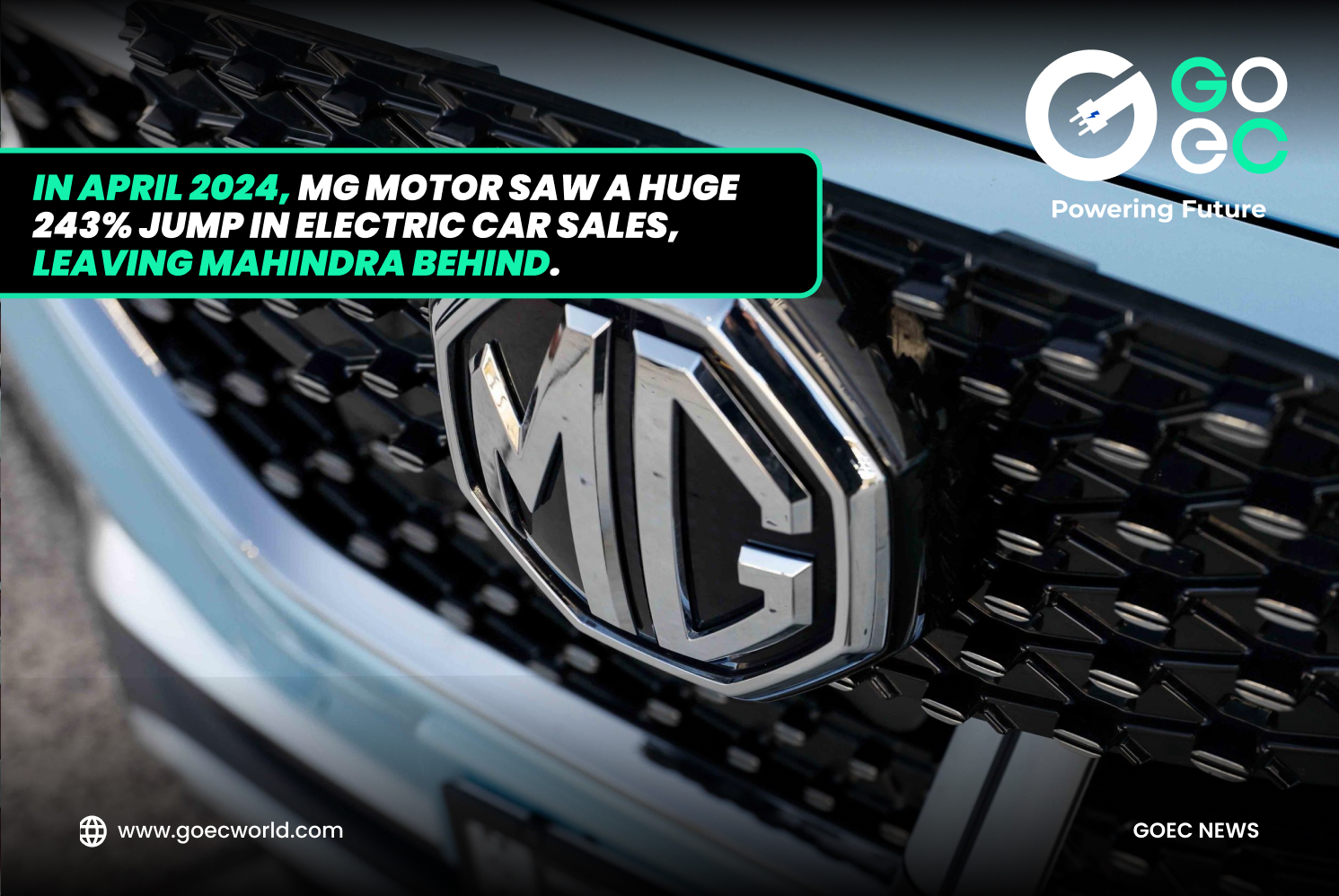 In April 2024, MG Motor saw a huge 243% jump in electric car sales, leaving Mahindra behind.